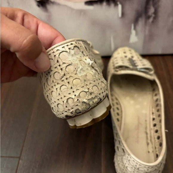 Salvatore Ferragamo
Women's Sarno Woven Leather Flower Heel Loafers - Picture 8 of 8